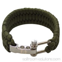 SAS Survival Paracord Bracelet 550lbs (Green with Steel Shackle Buckle) 570524230